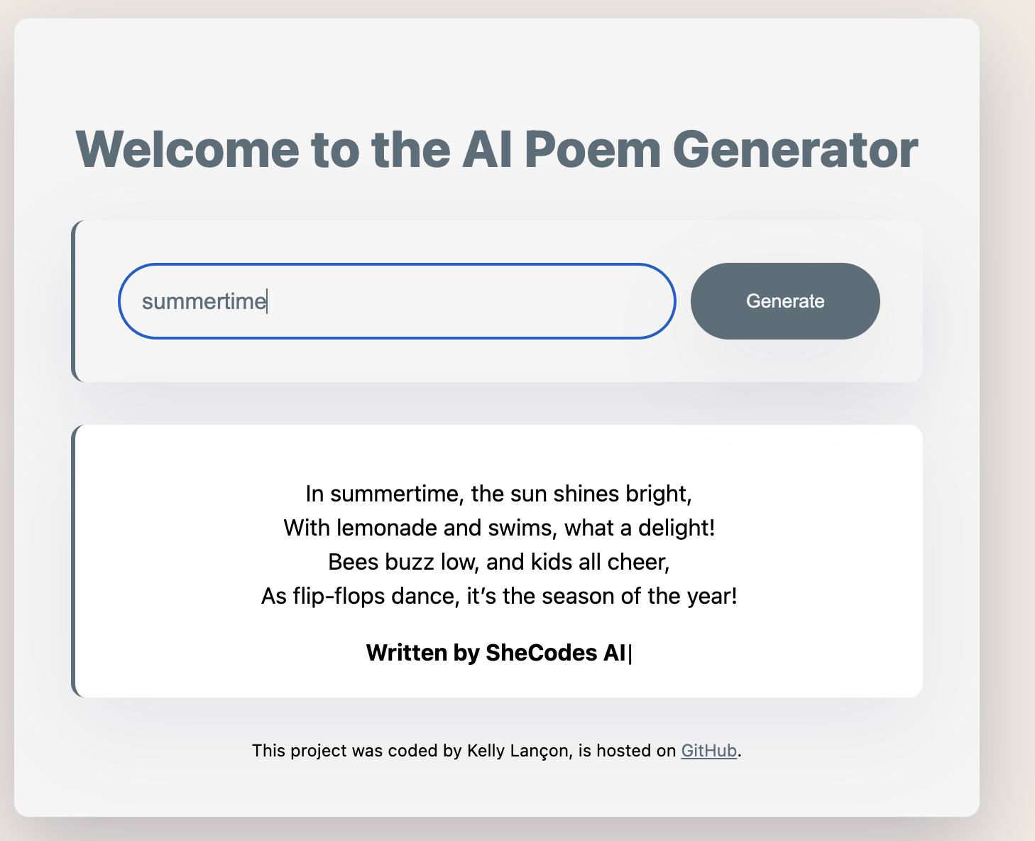 AI Poem Generator preview