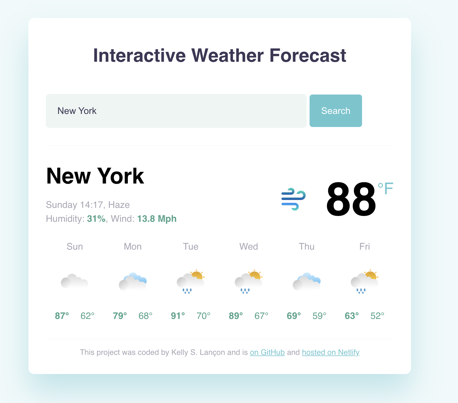 Interactive Weather App preview